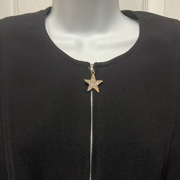 Wayne Clark Black Lined Half Zip Blazer Size 10 - Picture 2 of 12